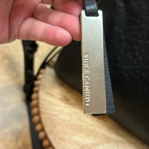 Vince Camuto Ida Textured Black Leather Crossbody Bag - Picture 7 of 12